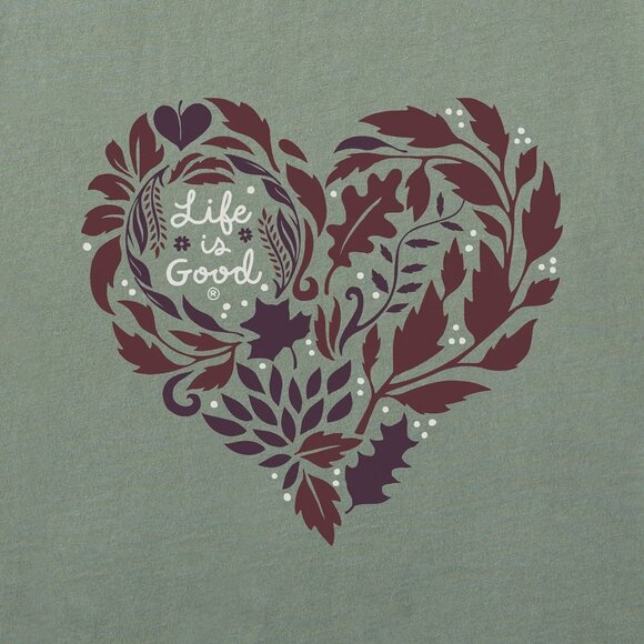Life Is Good Women's Fall Leafy Heart Long Sleeve Crusher Shirt - LARGE - Picture 2 of 7